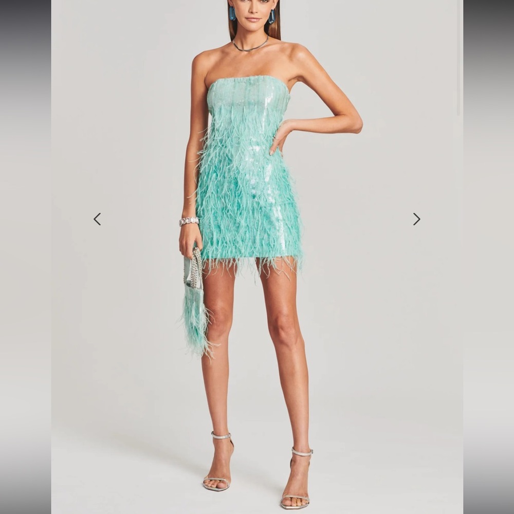 Retrofete Anastasia blue feather dress